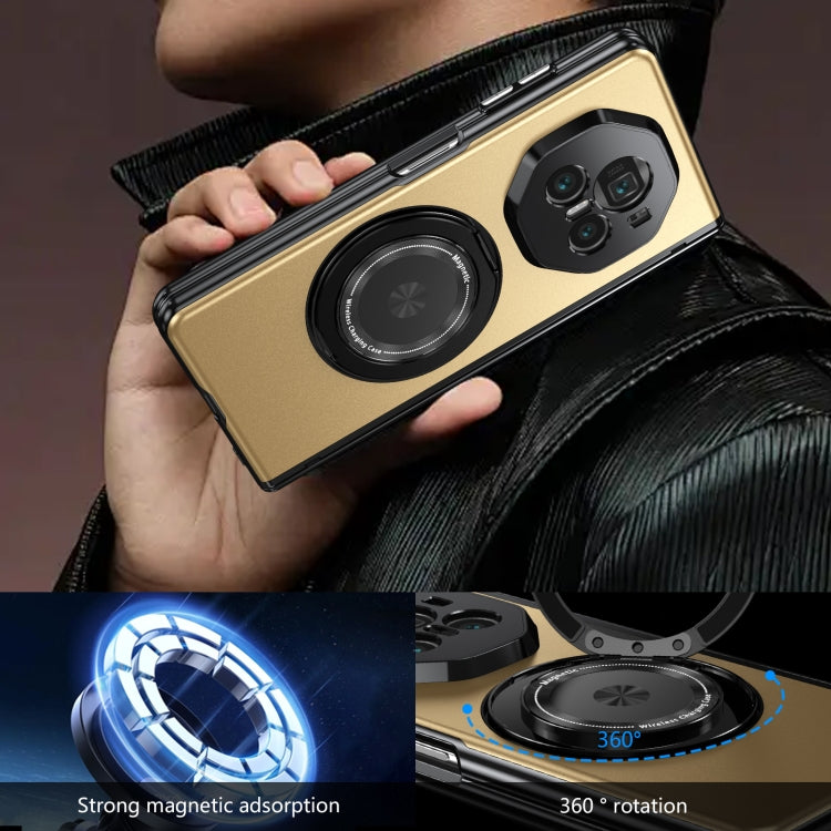 For Honor Magic V3 Gold Medal Rotating Folding Series Ring Holder Phone Case