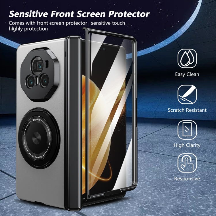 For Honor Magic V3 Gold Medal Rotating Folding Series Ring Holder Phone Case