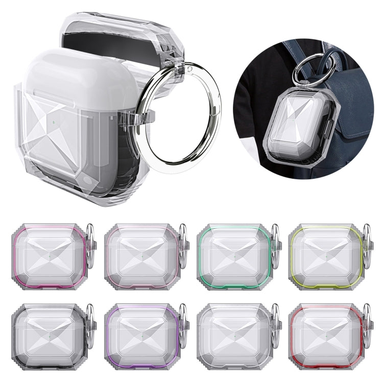 Transparent Two-color Anti-fall TPU Earphones Protective Case with Hook For AirPods 4