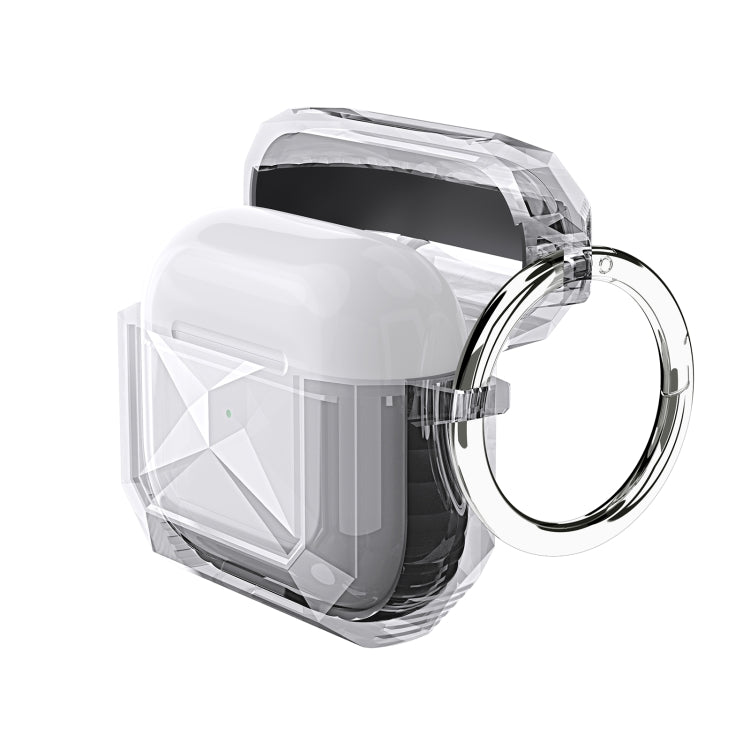 Transparent Two-color Anti-fall TPU Earphones Protective Case with Hook For AirPods 4
