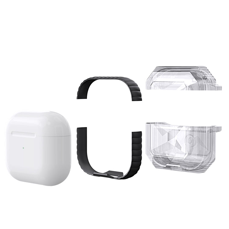 Transparent Two-color Anti-fall TPU Earphones Protective Case with Hook For AirPods 4