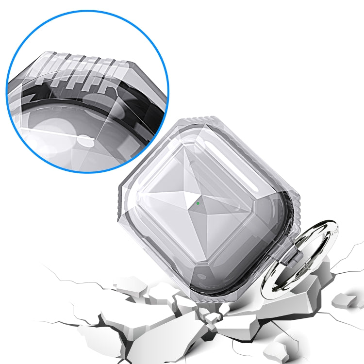 Transparent Two-color Anti-fall TPU Earphones Protective Case with Hook For AirPods 4