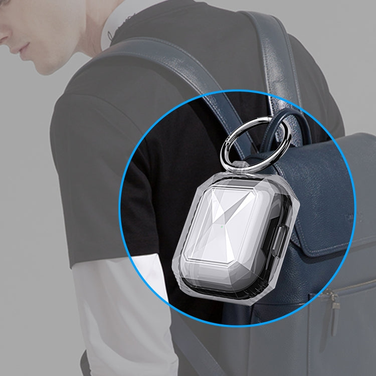 Transparent Two-color Anti-fall TPU Earphones Protective Case with Hook For AirPods 4