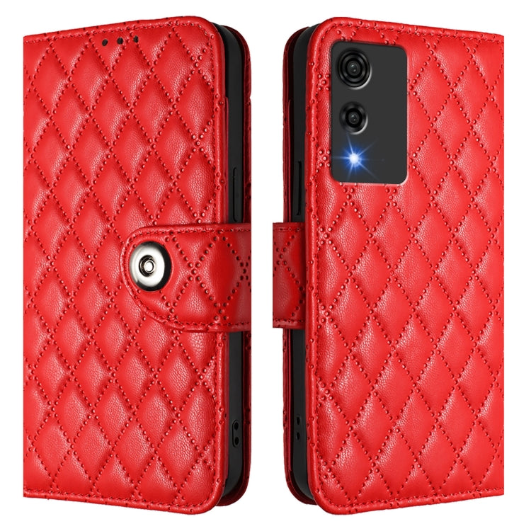 For Cubot A10 Rhombic Texture Flip Leather Phone Case with Lanyard