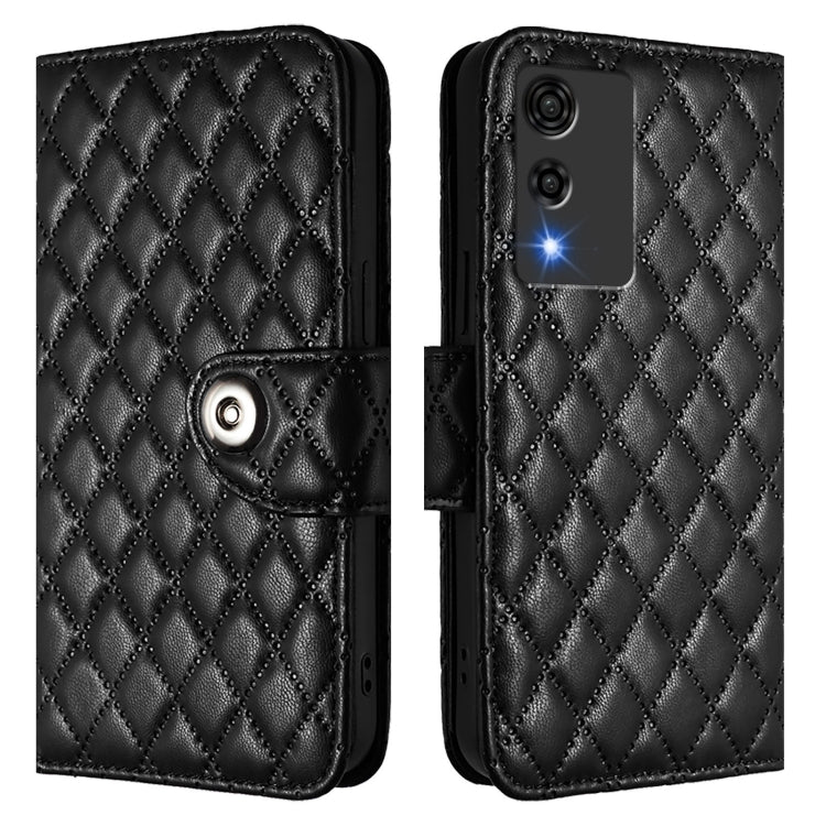 For Cubot A10 Rhombic Texture Flip Leather Phone Case with Lanyard