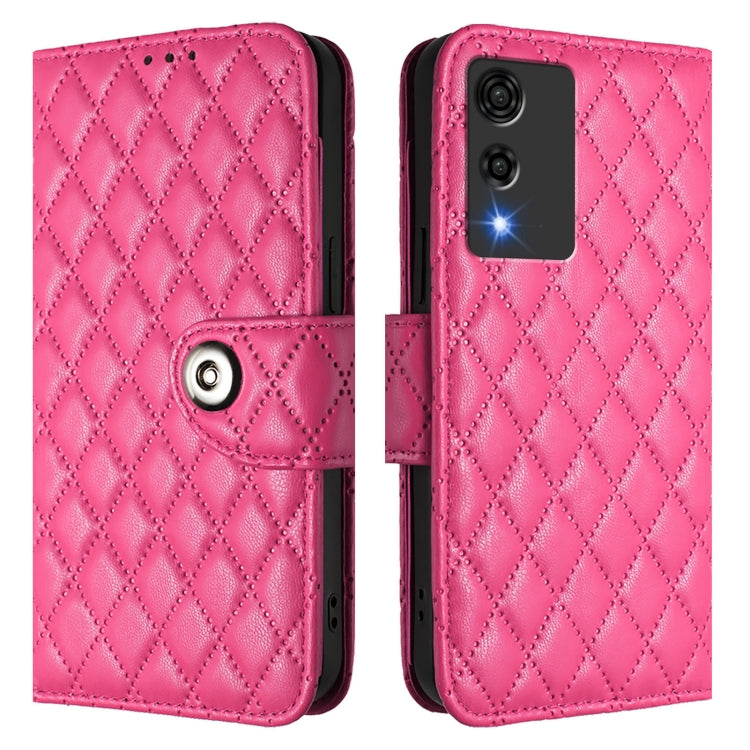 For Cubot A10 Rhombic Texture Flip Leather Phone Case with Lanyard