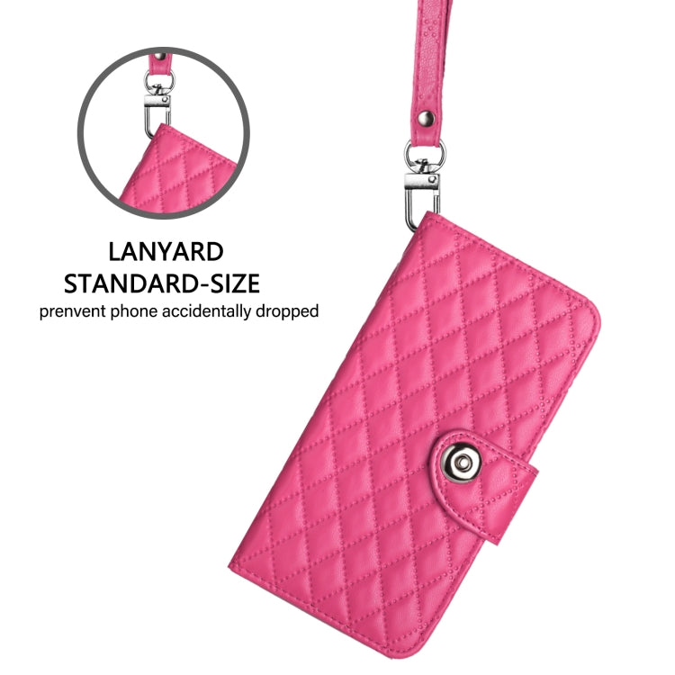 For Cubot A10 Rhombic Texture Flip Leather Phone Case with Lanyard