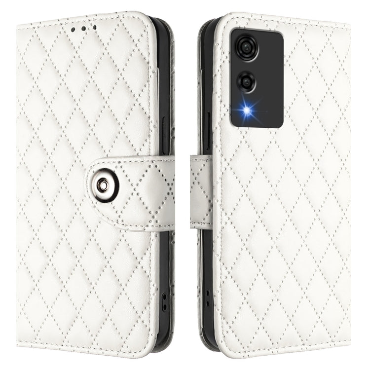 For Cubot A10 Rhombic Texture Flip Leather Phone Case with Lanyard