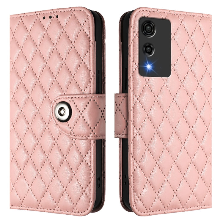 For Cubot A10 Rhombic Texture Flip Leather Phone Case with Lanyard