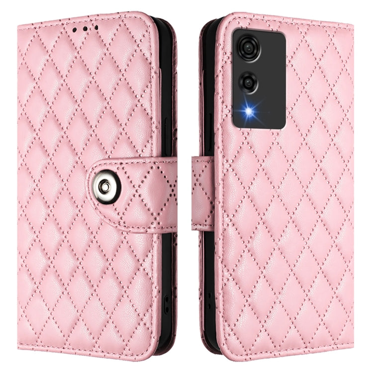 For Cubot A10 Rhombic Texture Flip Leather Phone Case with Lanyard