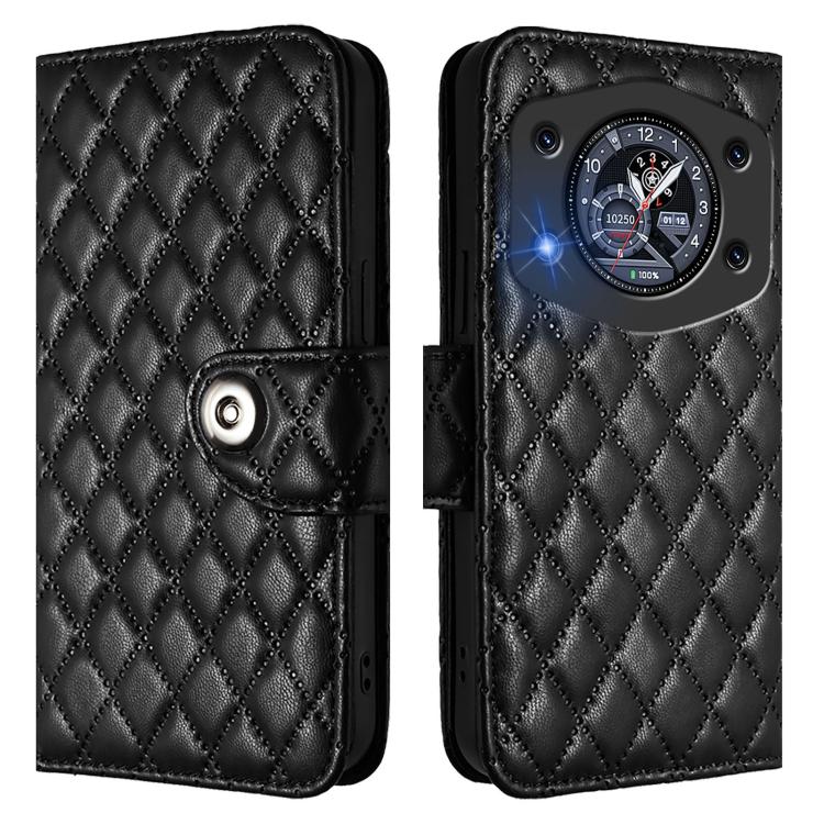 For Cubot A30 Rhombic Texture Flip Leather Phone Case with Lanyard