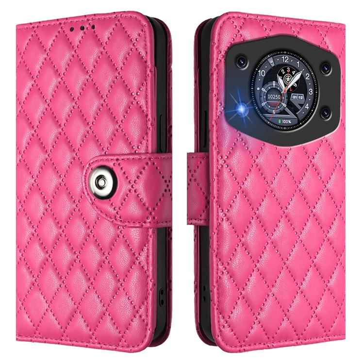 For Cubot A30 Rhombic Texture Flip Leather Phone Case with Lanyard