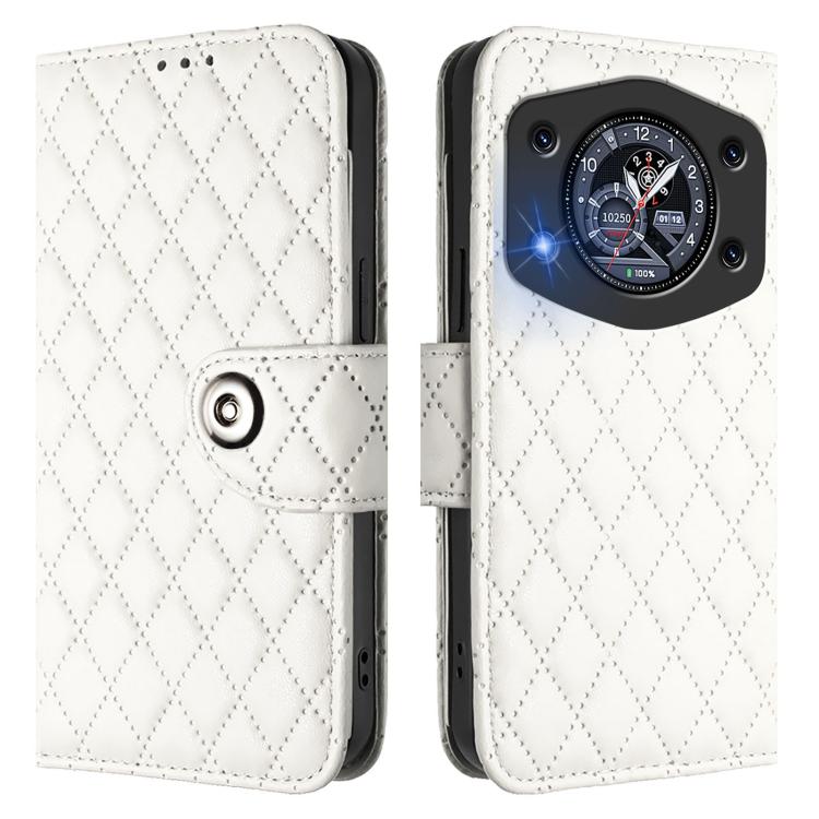 For Cubot A30 Rhombic Texture Flip Leather Phone Case with Lanyard