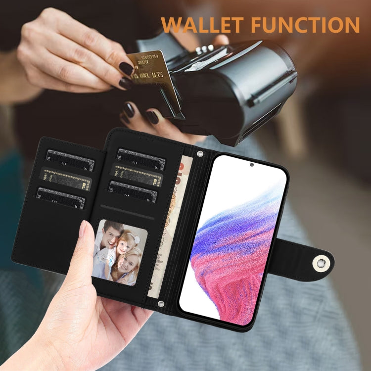For Doogee N55 Plus Rhombic Texture Flip Leather Phone Case with Lanyard