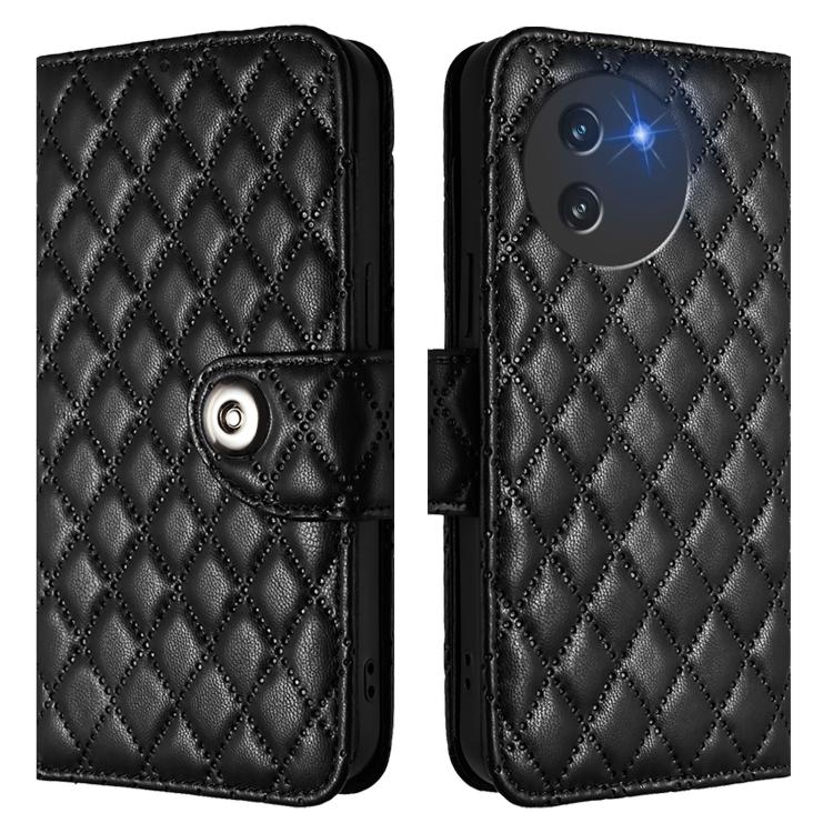 For Doogee Note 59 5G / Note 59 Pro Rhombic Texture Flip Leather Phone Case with Lanyard