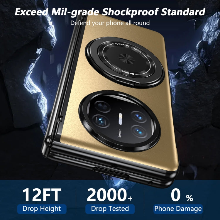 For Huawei Mate X5 Gold Medal Rotating Folding Series Ring Holder Phone Case