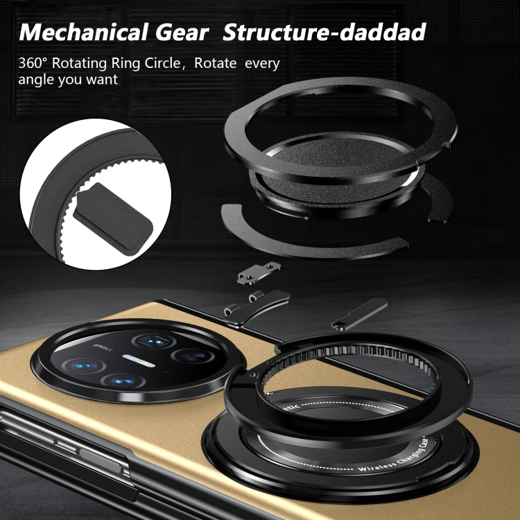 For Huawei Mate X5 Gold Medal Rotating Folding Series Ring Holder Phone Case
