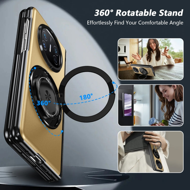For Huawei Mate X5 Gold Medal Rotating Folding Series Ring Holder Phone Case
