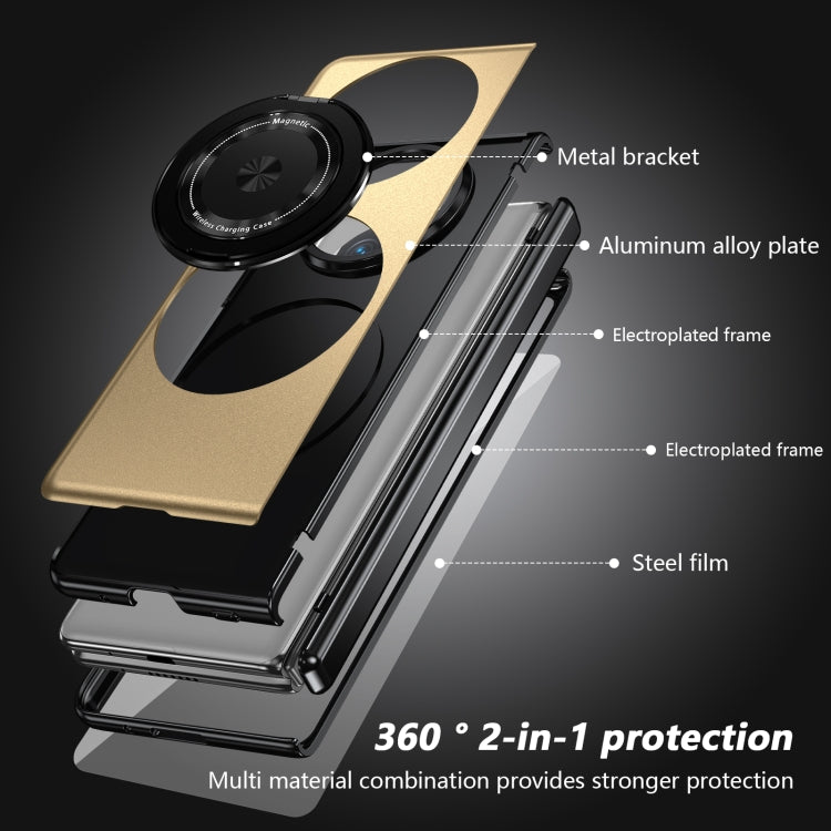 For Huawei Mate X5 Gold Medal Rotating Folding Series Ring Holder Phone Case