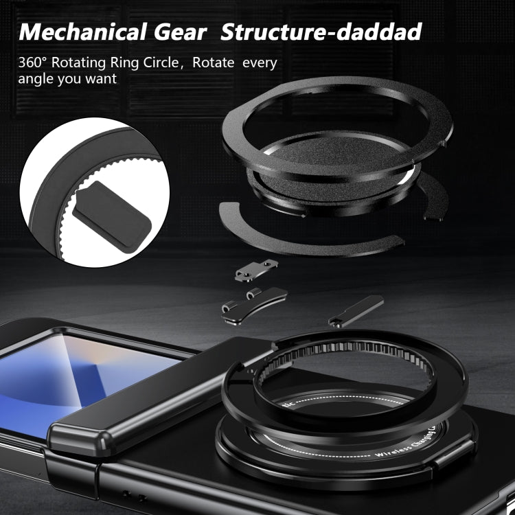 For Samsung Galaxy Z Flip6 / Flip7 FE Gold Medal Rotating Folding Series Ring Holder Phone Case