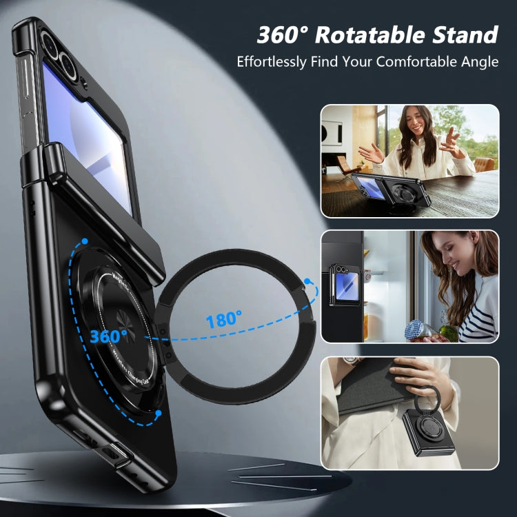 For Samsung Galaxy Z Flip6 / Flip7 FE Gold Medal Rotating Folding Series Ring Holder Phone Case