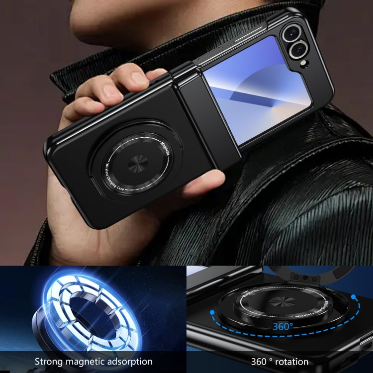 For Samsung Galaxy Z Flip6 / Flip7 FE Gold Medal Rotating Folding Series Ring Holder Phone Case