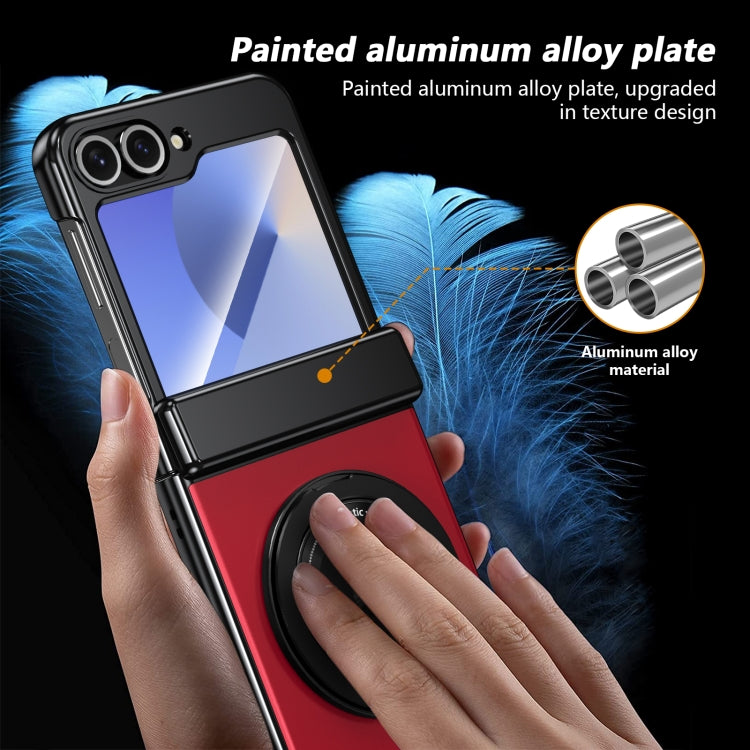 For Samsung Galaxy Z Flip6 / Flip7 FE Gold Medal Rotating Folding Series Ring Holder Phone Case