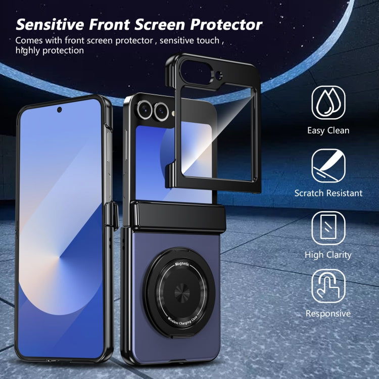 For Samsung Galaxy Z Flip6 / Flip7 FE Gold Medal Rotating Folding Series Ring Holder Phone Case