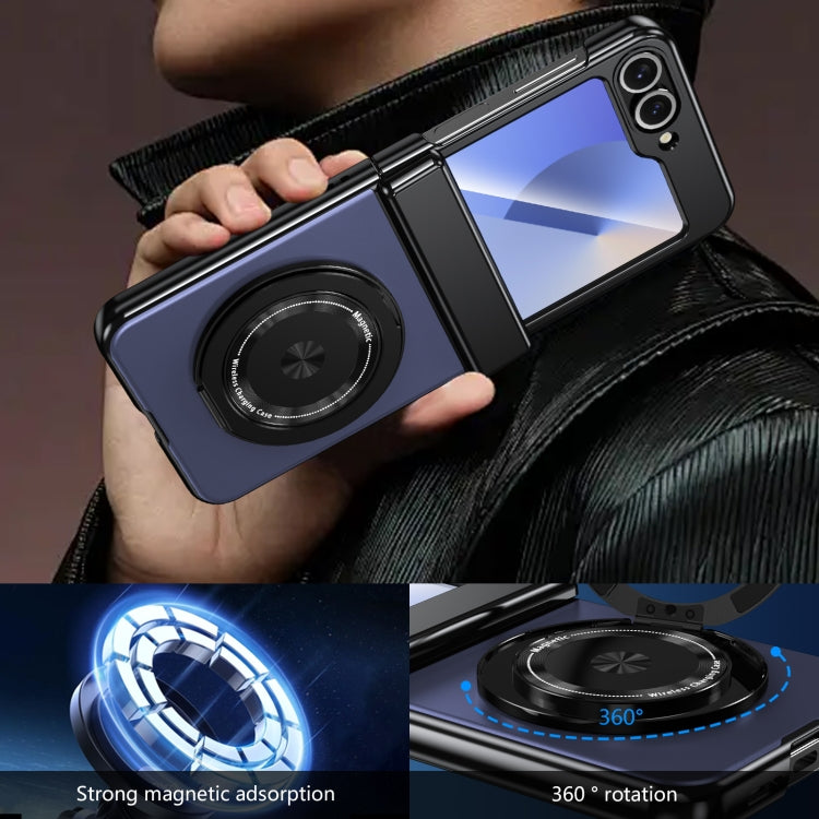 For Samsung Galaxy Z Flip6 / Flip7 FE Gold Medal Rotating Folding Series Ring Holder Phone Case