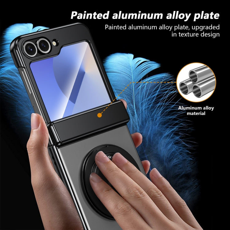For Samsung Galaxy Z Flip6 / Flip7 FE Gold Medal Rotating Folding Series Ring Holder Phone Case