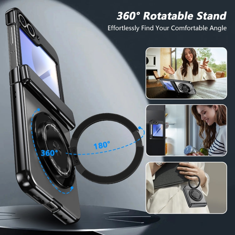 For Samsung Galaxy Z Flip6 / Flip7 FE Gold Medal Rotating Folding Series Ring Holder Phone Case