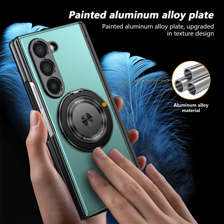 For Samsung Galaxy Z Fold6 Gold Medal Rotating Folding Series Ring Holder Phone Case