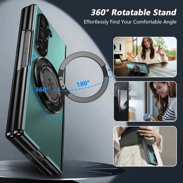 For Samsung Galaxy Z Fold6 Gold Medal Rotating Folding Series Ring Holder Phone Case