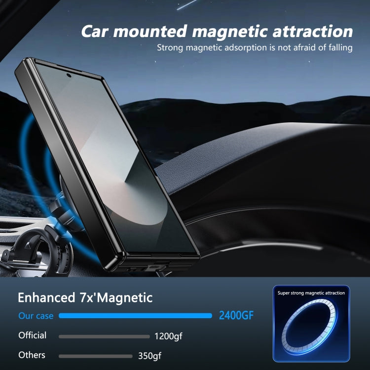 For Samsung Galaxy Z Fold6 Gold Medal Rotating Folding Series Ring Holder Phone Case