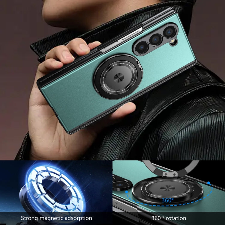 For Samsung Galaxy Z Fold6 Gold Medal Rotating Folding Series Ring Holder Phone Case