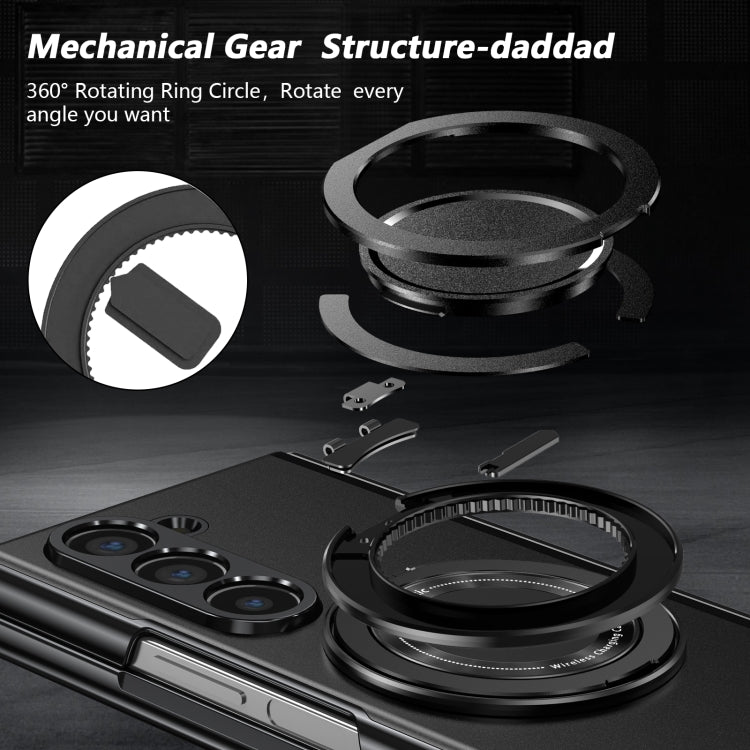 For Samsung Galaxy Z Fold6 Gold Medal Rotating Folding Series Ring Holder Phone Case
