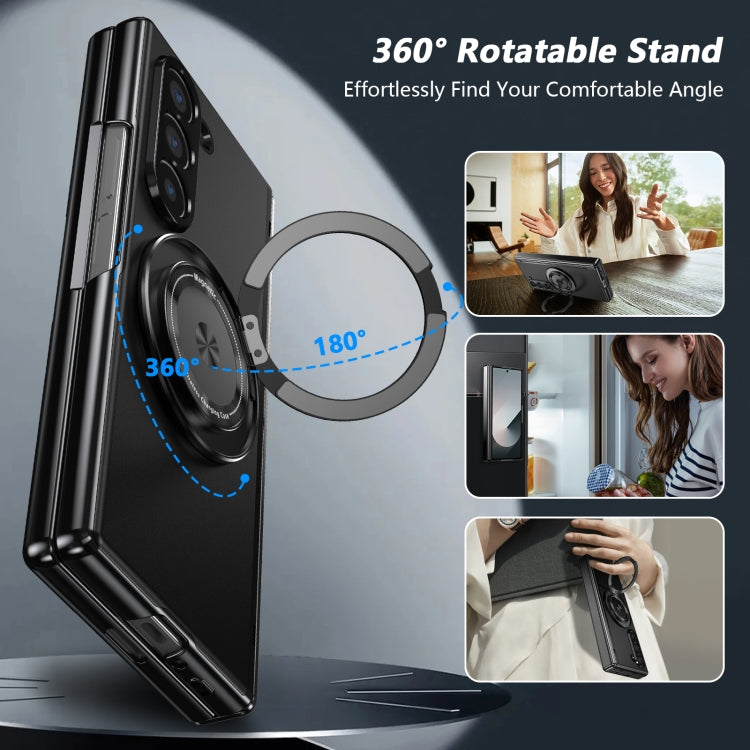 For Samsung Galaxy Z Fold6 Gold Medal Rotating Folding Series Ring Holder Phone Case