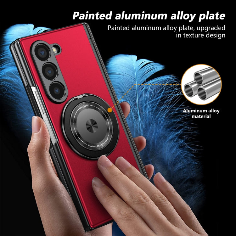 For Samsung Galaxy Z Fold6 Gold Medal Rotating Folding Series Ring Holder Phone Case