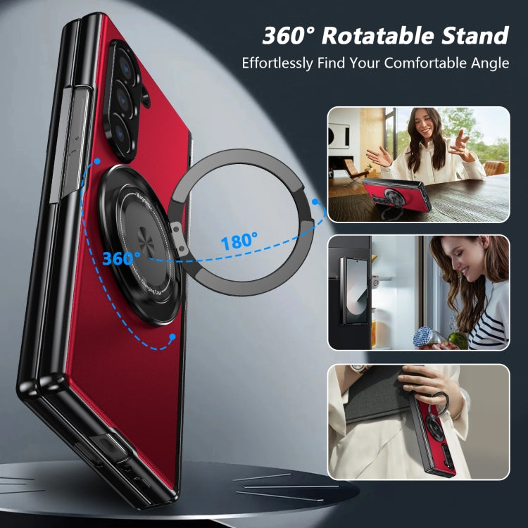 For Samsung Galaxy Z Fold6 Gold Medal Rotating Folding Series Ring Holder Phone Case