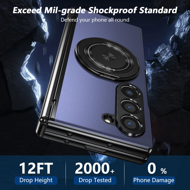 For Samsung Galaxy Z Fold6 Gold Medal Rotating Folding Series Ring Holder Phone Case