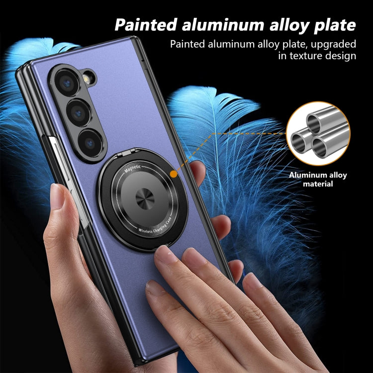 For Samsung Galaxy Z Fold6 Gold Medal Rotating Folding Series Ring Holder Phone Case