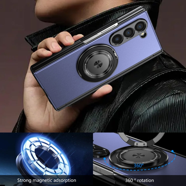 For Samsung Galaxy Z Fold6 Gold Medal Rotating Folding Series Ring Holder Phone Case