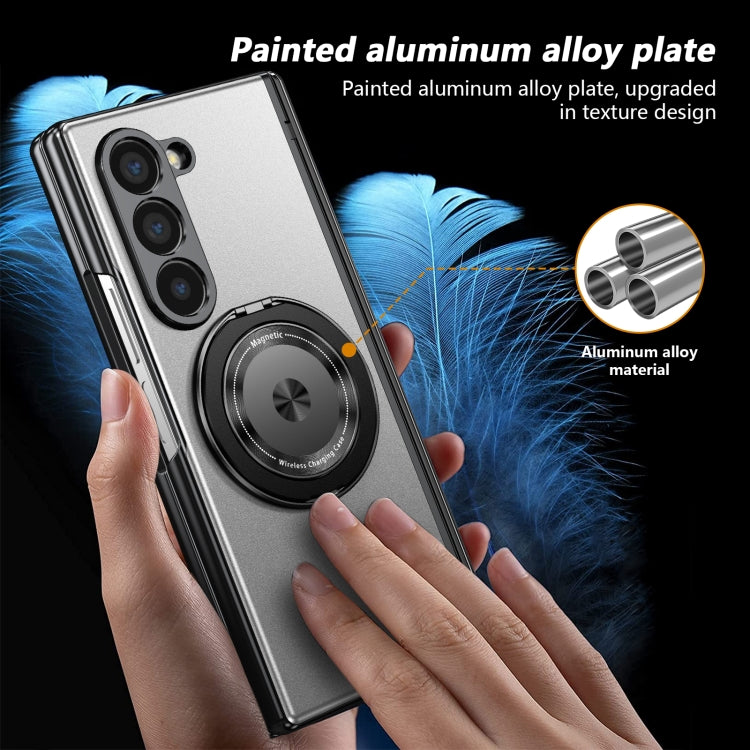 For Samsung Galaxy Z Fold6 Gold Medal Rotating Folding Series Ring Holder Phone Case