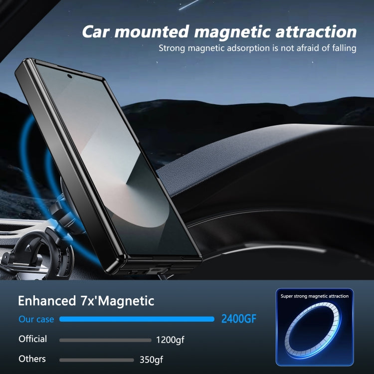 For Samsung Galaxy Z Fold6 Gold Medal Rotating Folding Series Ring Holder Phone Case
