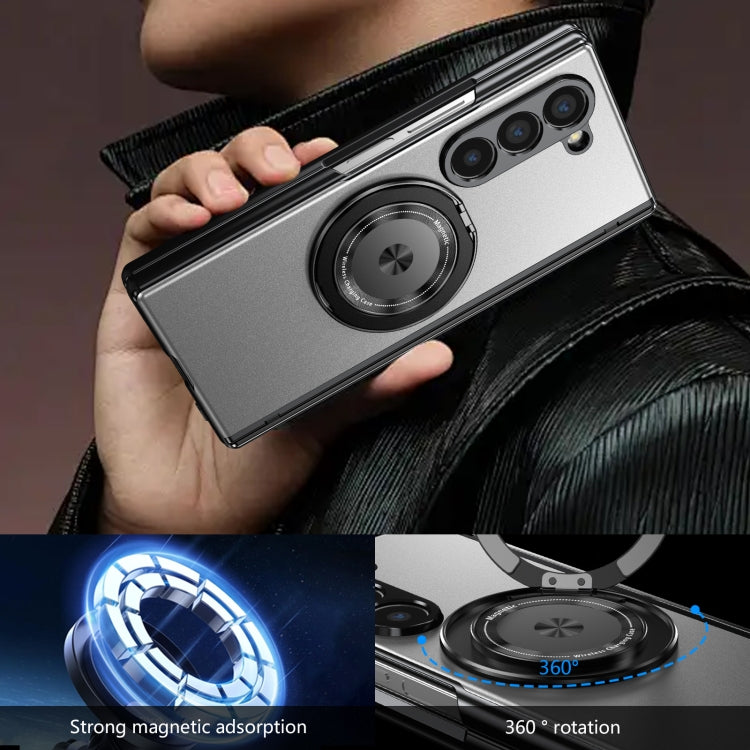 For Samsung Galaxy Z Fold6 Gold Medal Rotating Folding Series Ring Holder Phone Case