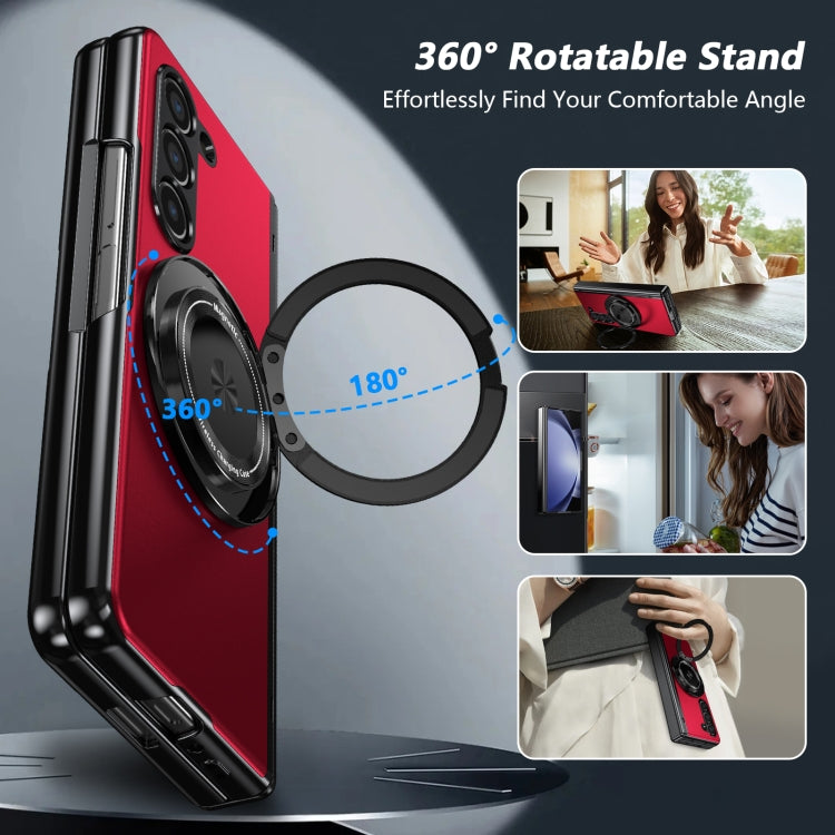 For Samsung Galaxy Z Fold5 Gold Medal Rotating Folding Series Ring Holder Phone Case