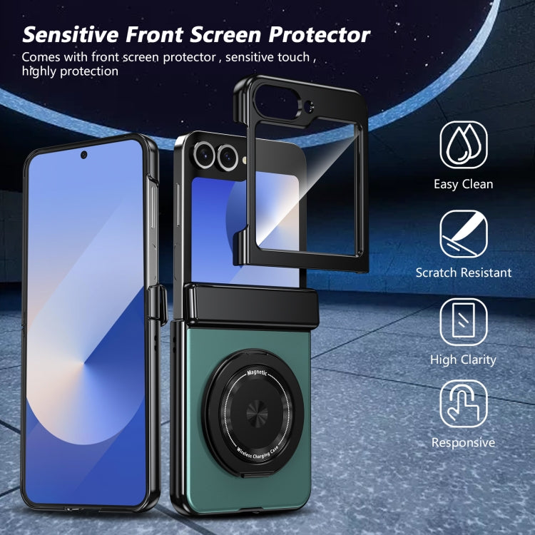 For Samsung Galaxy Z Flip5 Gold Medal Rotating Folding Series Ring Holder Phone Case