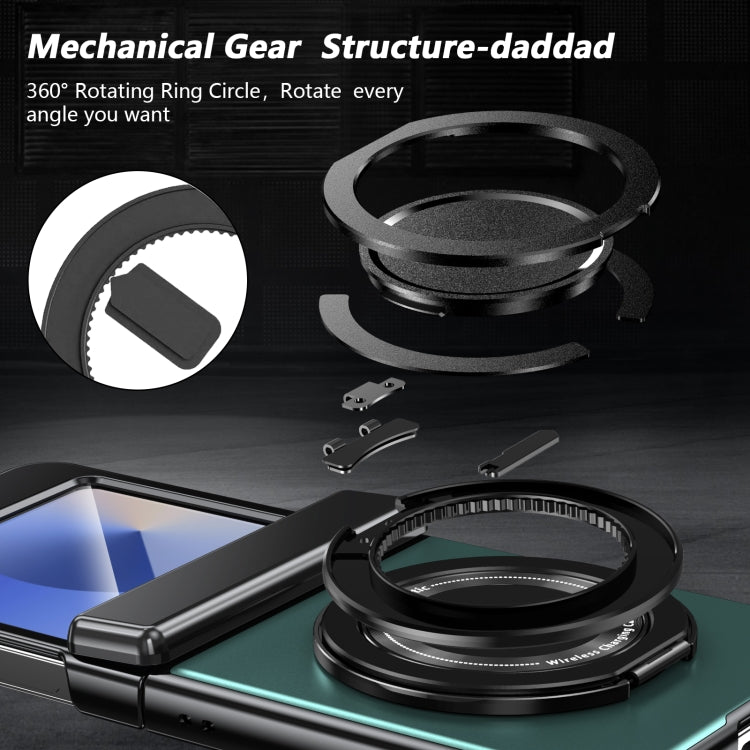 For Samsung Galaxy Z Flip5 Gold Medal Rotating Folding Series Ring Holder Phone Case