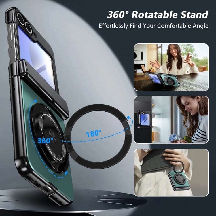 For Samsung Galaxy Z Flip5 Gold Medal Rotating Folding Series Ring Holder Phone Case