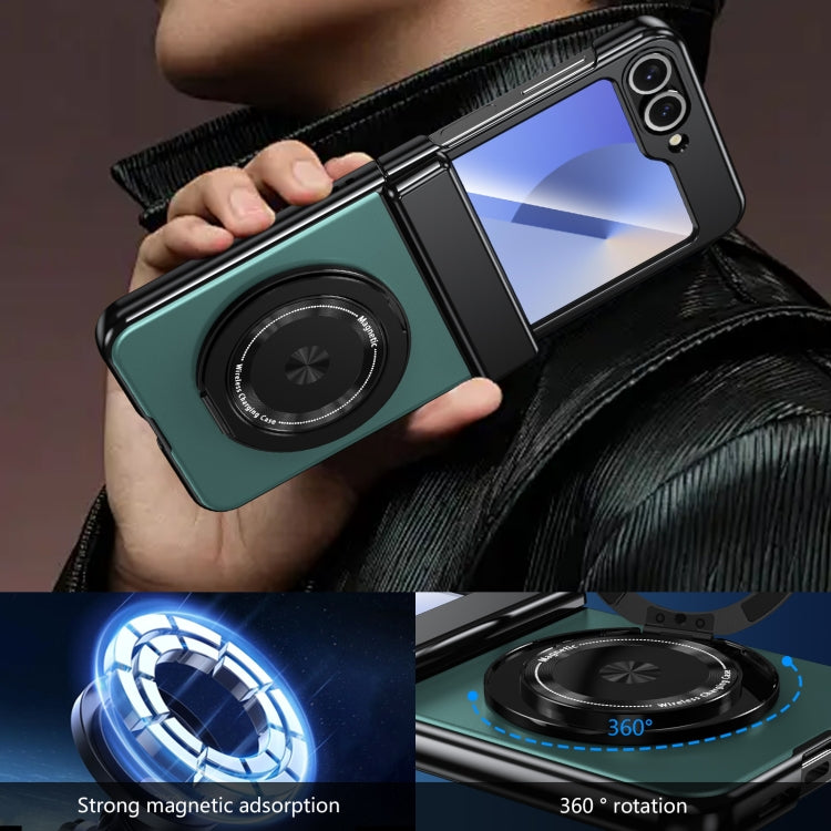 For Samsung Galaxy Z Flip5 Gold Medal Rotating Folding Series Ring Holder Phone Case